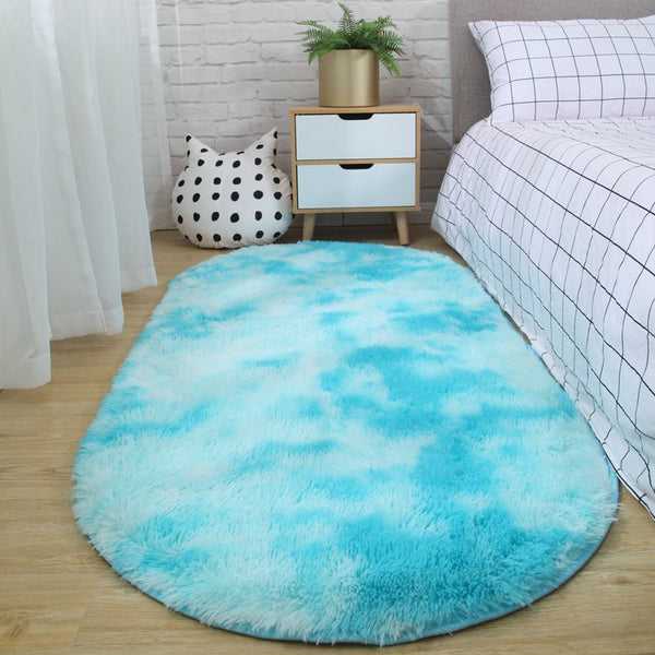 Tapis Ovale Shaggy Dégradé Doux – Chambre & Salon