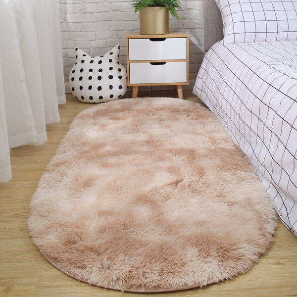 Tapis Ovale Shaggy Dégradé Doux – Chambre & Salon