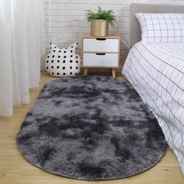 Tapis Ovale Shaggy Dégradé Doux – Chambre & Salon