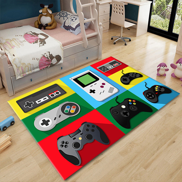 Tapis Rectangulaire Motif Gaming Jeux Vidéo – Chambre Enfant & Salon