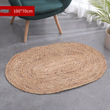 Tapis Ovale Jute Tressé Artisanal – Salon & Chambre 8