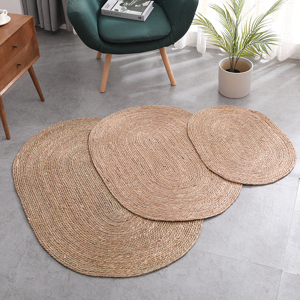 Tapis Ovale Jute Tressé Artisanal – Salon & Chambre