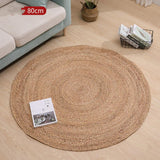 Tapis Rond Tressé en Jute Naturel – Salon & Chambre 5