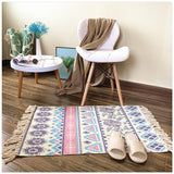 Tapis Coton et Lin Motif Feuilles Tropicales – Lavable 4