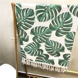 Tapis Coton et Lin Motif Feuilles Tropicales – Lavable 2