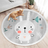 Tapis Rond Animaux Cartoon Enfant Velours Cristal Éléphant Lapin 5