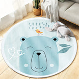 Tapis Rond Animaux Cartoon Enfant Velours Cristal Éléphant Lapin 11