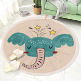 Tapis Rond Animaux Cartoon Enfant Velours Cristal Éléphant Lapin 10