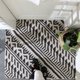 Tapis d'Entrée PVC Géométrique Losanges Noir et Blanc 4