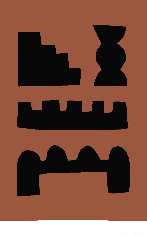 Tapis Tufté Géométrique Pictogrammes – Noir, Blanc & Marron – Chevet