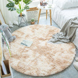 Tapis Rond Shaggy Tie-Dye Pastel Doux – Chambre & Salon 3