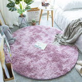 Tapis Rond Shaggy Tie-Dye Pastel Doux – Chambre & Salon 1
