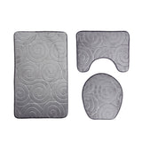 Set 3 Pièces Salle de Bain Velours Relief Floral – Tapis WC & Bain 9