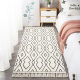 Tapis Rectangulaire Berbère Franges Noir & Blanc – Salon 4