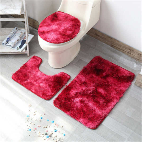Set 3 Pièces Tapis de Bain Tie-Dye Shaggy – Coloris Vifs