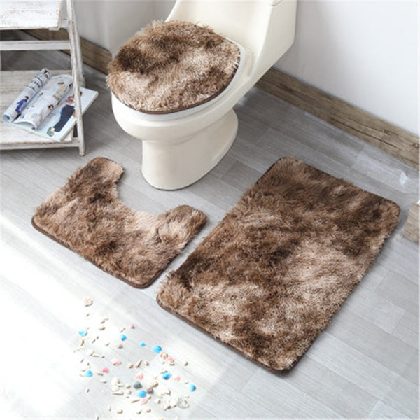 Set 3 Pièces Tapis de Bain Tie-Dye Shaggy – Coloris Vifs