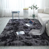 Tapis Shaggy Poil Long Tie-Dye Multicolore Dégradé Salon 5