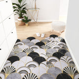 Tapis d'Entrée PVC Nuages Abstraits Dorés – Style Nordique 2