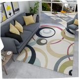Tapis Salon Géométrique Abstrait Coloré Pastel Moderne 7