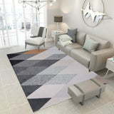 Tapis Géométrique Nordique – Triangles Gris Multiton | Salon Table Basse 6