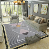Tapis Géométrique Nordique – Triangles Gris Multiton | Salon Table Basse 3