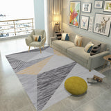 Tapis Géométrique Nordique – Triangles Gris Multiton | Salon Table Basse 11