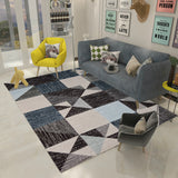 Tapis Géométrique Nordique – Triangles Gris Multiton | Salon Table Basse 13