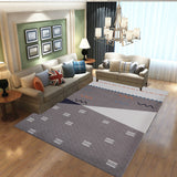Tapis Géométrique Nordique – Triangles Gris Multiton | Salon Table Basse 1