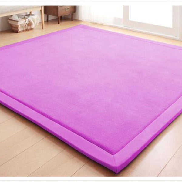 Tapis Velours Uni Épais – Couleurs Douces & Confort Tatami | Salon Chambre