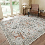 Tapis Vintage Américain – Motif Floral Persan Beige & Bleu | Salon Chambre 1