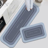 Set Tapis Salle de Bain & Cuisine – Gris & Bleu – Runner + 2 Pièces 3