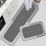 Set Tapis Salle de Bain & Cuisine – Gris & Bleu – Runner + 2 Pièces 5