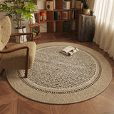 Tapis Rond Tressé – Texture Naturelle Beige & Brun | Salon Table Basse 3