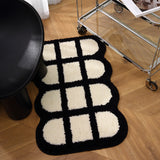 Tapis de Bain Forme Géométrique Grille Noir & Blanc – Salle de Bain & WC 2