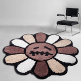 Tapis Rond Fleur Tufté – Beige & Marron – Salon & Chambre 3