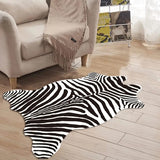 Tapis Forme Irrégulière Peau de Vache Noir & Blanc – Salon & Bureau 10