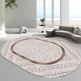 Tapis Ovale Floral Classique Européen Fond Crème Riche Salon 3