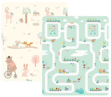 Tapis de Jeu Bébé Pliable XPE 1cm – Motifs Animaux et Ville