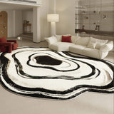 Tapis Rectangulaire Fausse Fourrure Motif Abstrait Luxe – Salon & Chambre 4