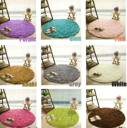 Tapis Rond Shaggy Poil Long – Fausse Fourrure Multicolore