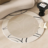 Tapis Rond Imitation Cachemire Motif Abstrait Graphique – Salon & Entrée 11