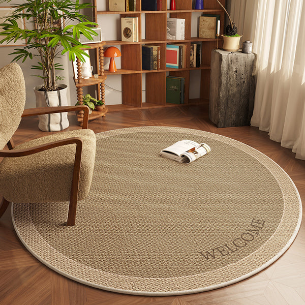 Tapis Rond Velours Cristal Motif Abstrait – Salon & Bureau