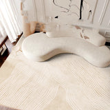 Tapis Rectangulaire Beige Crème Uni Style Épuré – Salon & Chambre 4