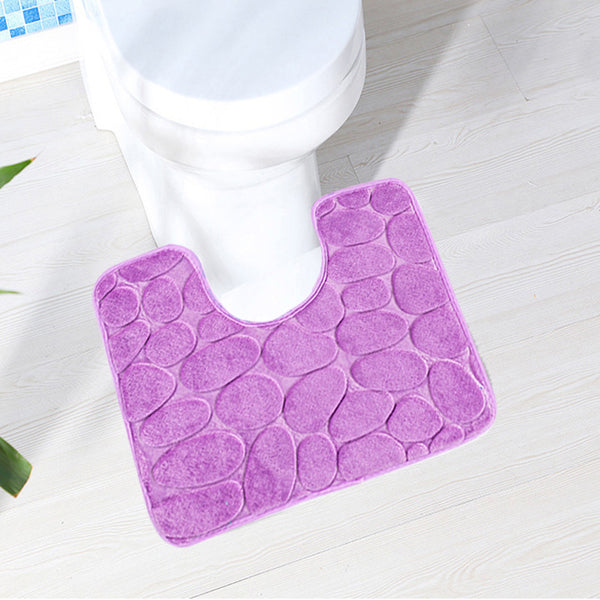 Tapis WC Forme U Antidérapant – Plusieurs Coloris