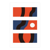 Tapis Rectangulaire Abstrait Graphique Orange & Marine – Salon 8