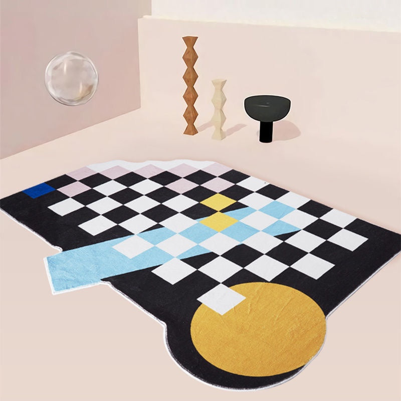 Tapis Rectangulaire Damier Pop Art Coloré – Salon & Chambre — Tapinna®