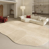 Tapis Rectangulaire Fausse Fourrure Motif Abstrait Luxe – Salon & Chambre 8