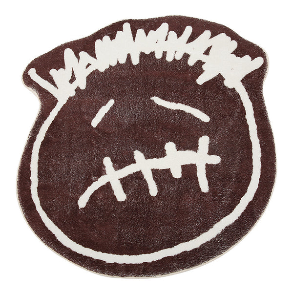 Tapis Rond Touffeté Visage Émoji Cartoon – Original et Ludique