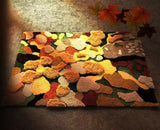 Tapis Irrégulier Nature – Motif Feuilles d'Automne & Fleurs | Salon Chambre 10