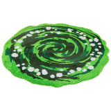 Tapis Rond Vert Mousse Spirale Touffu – Chambre & Salle de Bain 3